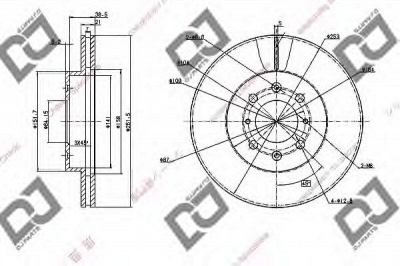 DJ PARTS bd1045 -  Тормозной диск